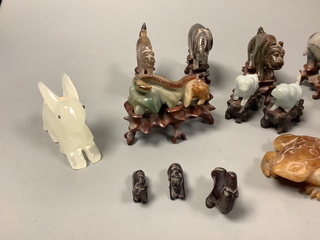 A group of Chinese hardstone carvings